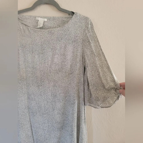 H&M Spotted Slit Tie‎ Sleeve Shift Dress, Size 10 - Picture 5 of 7